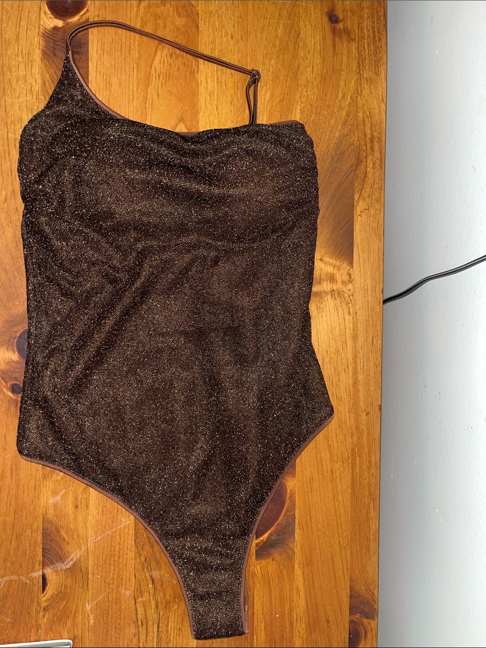 Calzedonia One-Shoulder Shimmer One-Piece Swimsuit - Brown